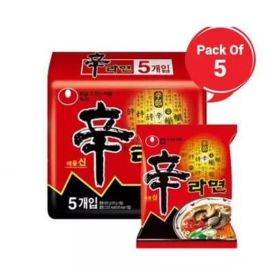 Nong Shim Shin Ramyun H & S Noodles, Family Pack (5Pcs)